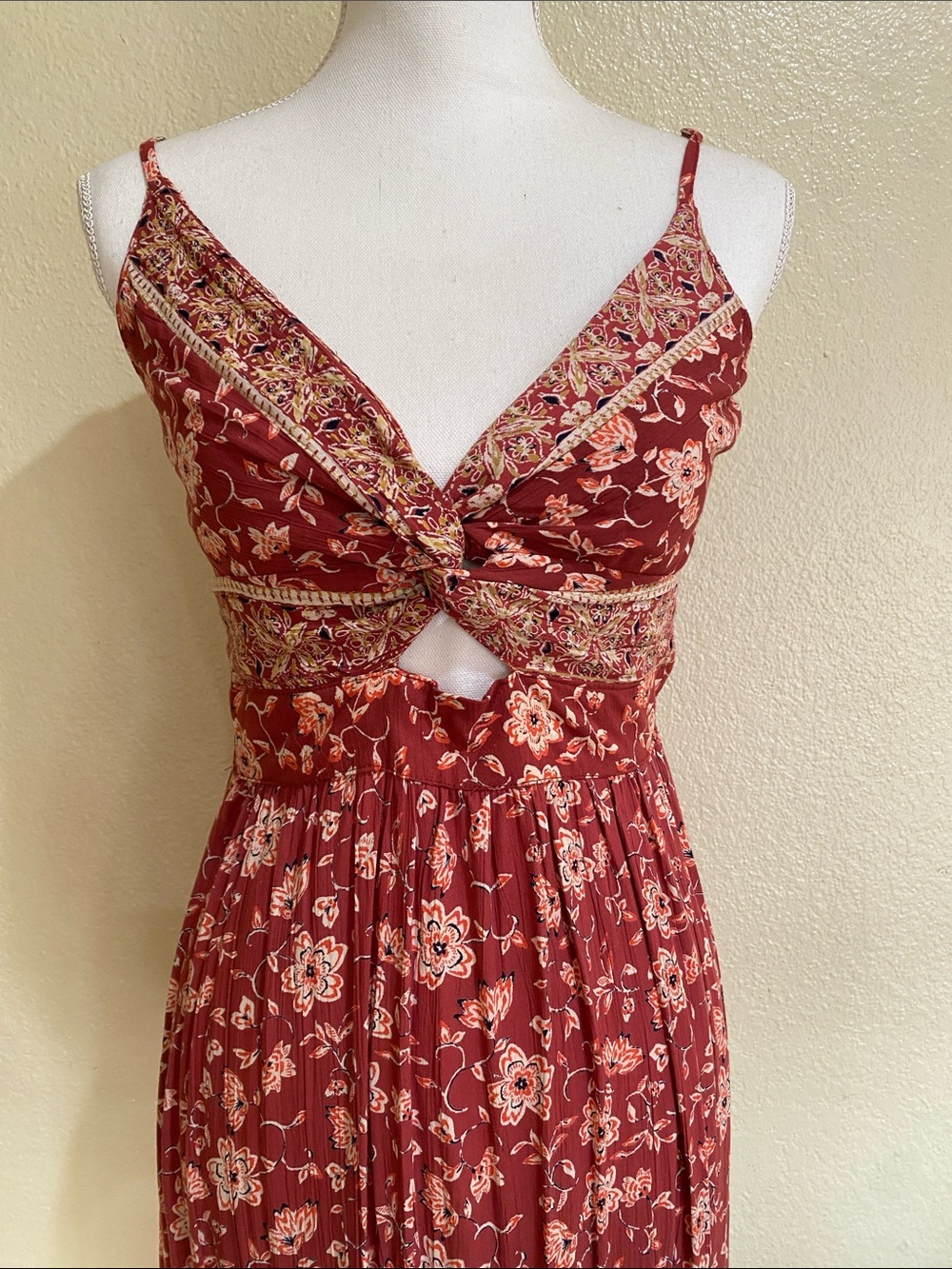 Angie Boho Paisley Floral Print Maxi Dress